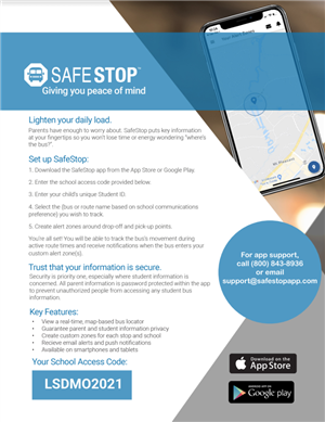 SafeStop Bus App Flyer